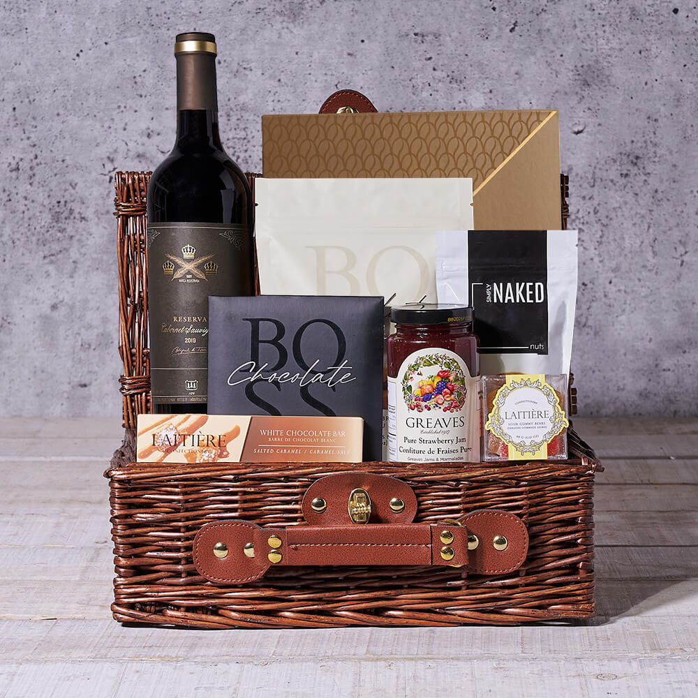 Wine & Coffee Chocolate Gift Basket - Gift Baskets Delivery