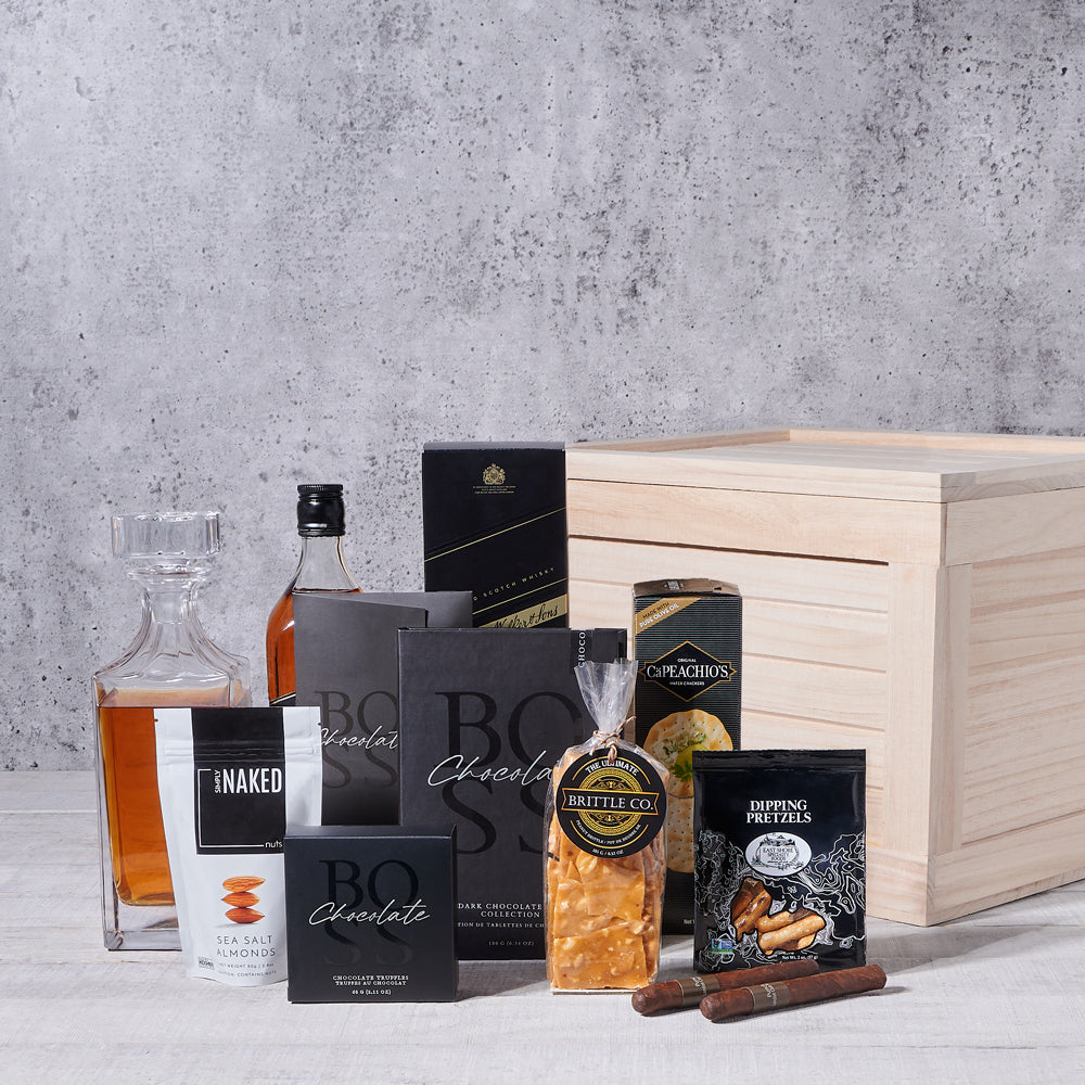 Decadent Executive Liquor Gift Crate - Gift Baskets Delivery Decadent Executive Liquor Gift Crate - Gift Baskets Delivery