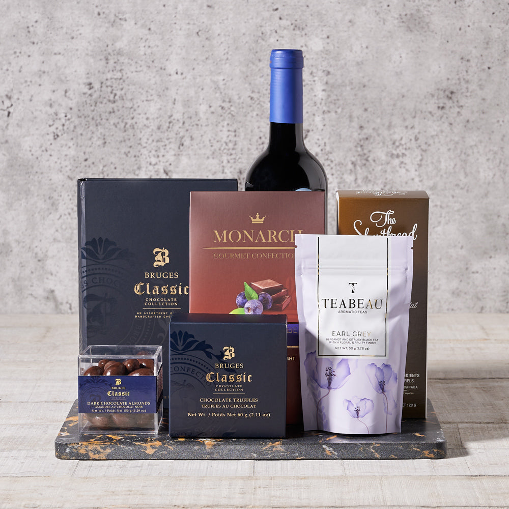 Rich & Smooth Gift Set with Wine - Gift Baskets Delivery