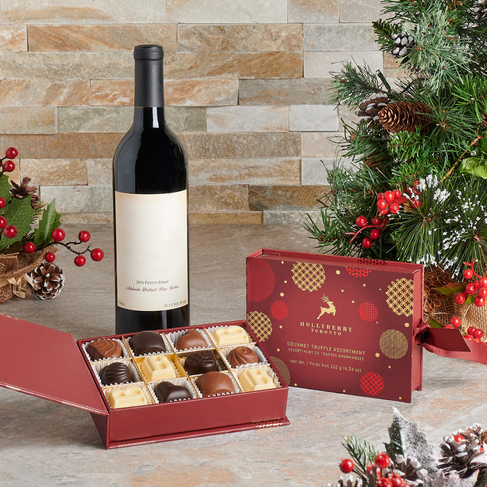 Wine ‘n’ Truffles Xmas Gift Set - Gift Baskets Delivery