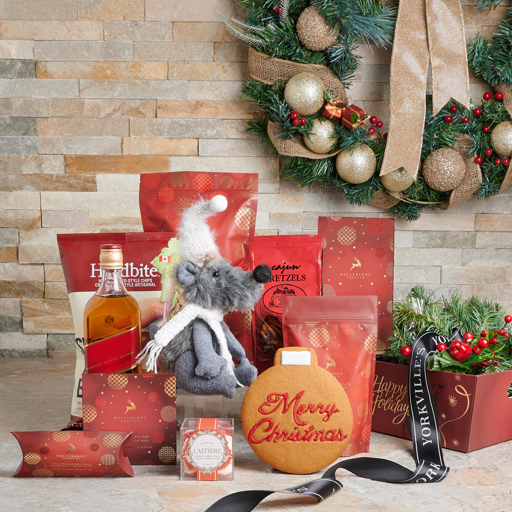 Winter Spirits & Sweets Holiday Gift Basket - Gift Baskets Delivery