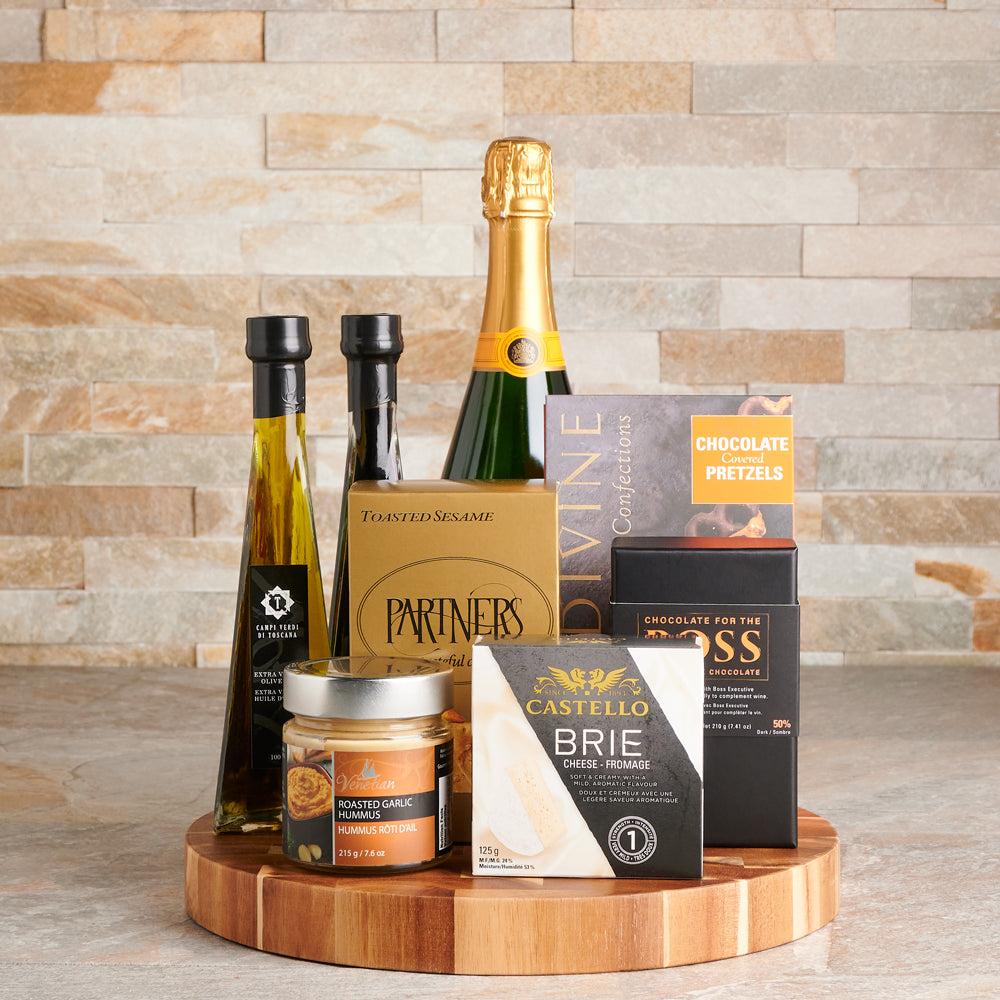 Relax & Snack Champagne Gift Basket - Gift Baskets Delivery