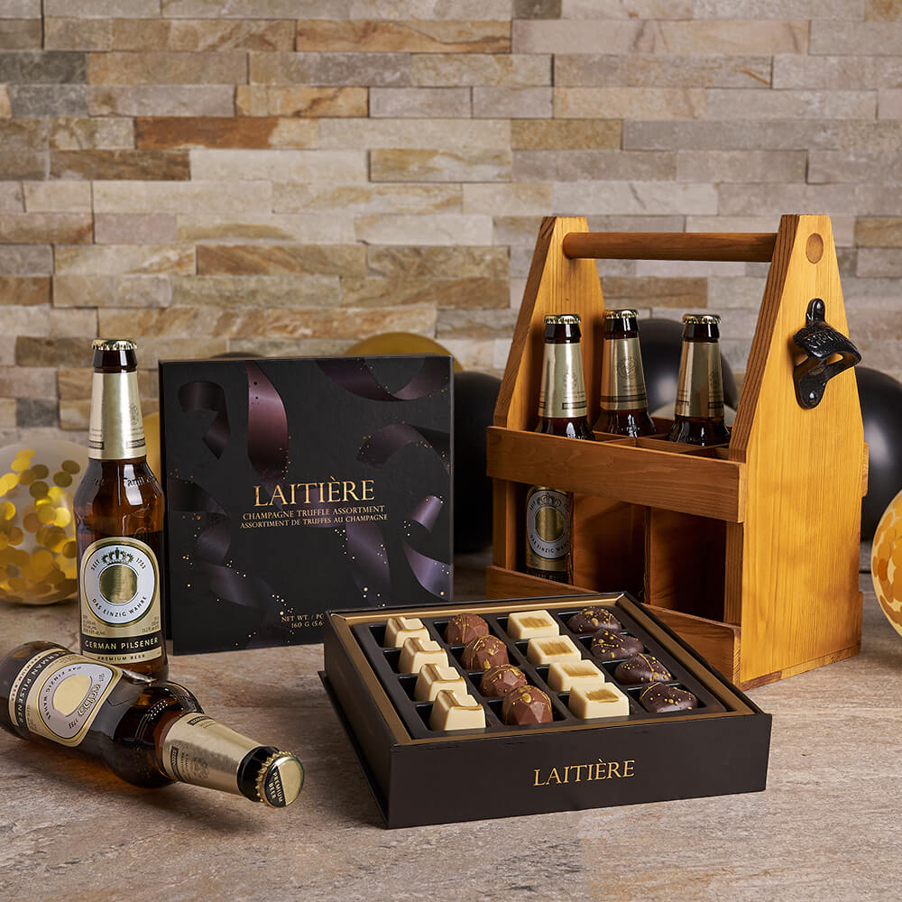Graduation Six Pack & Truffle Gift - Gift Baskets Delivery