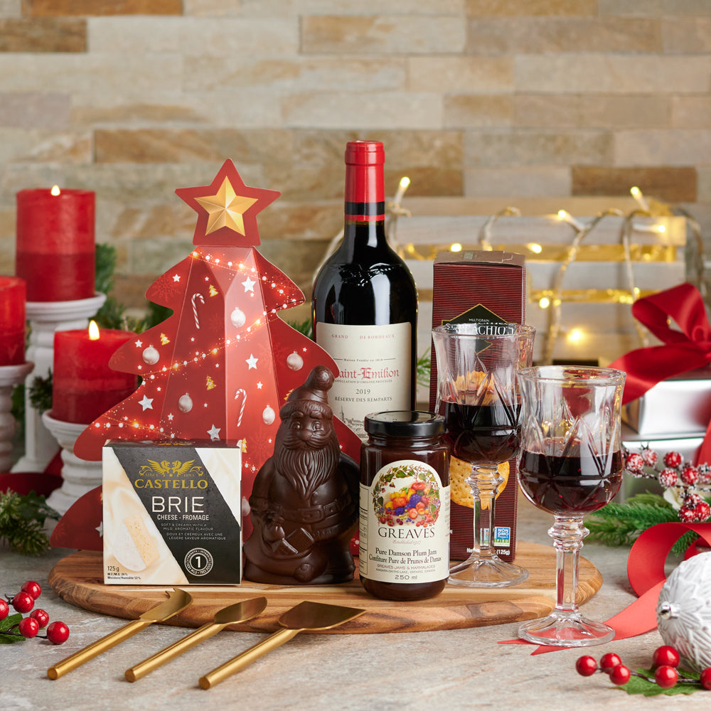 Holiday Wine & Cheese Pairing Gift Set - Gift Baskets Delivery