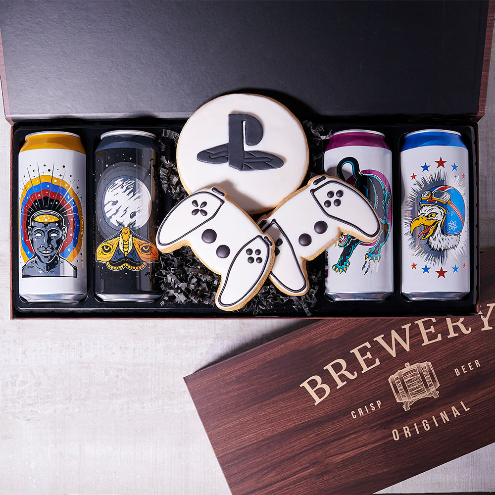 Craft Beer & Console Cookie Box - Gift Baskets Delivery