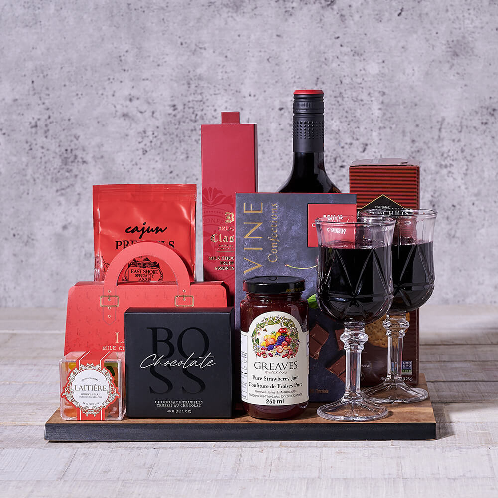 Country Wine & Chocolate Gift Board - Gift Baskets Delivery