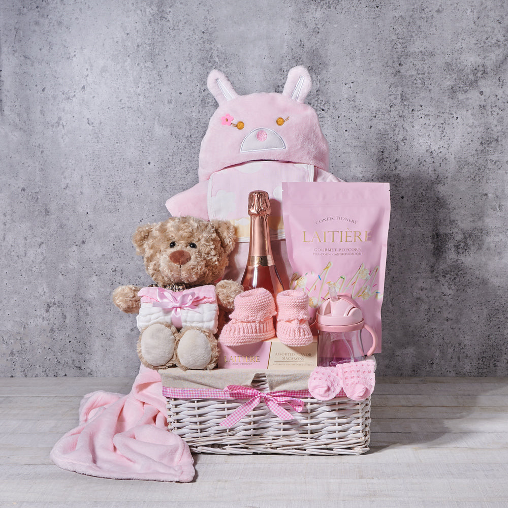 Cozy Celebration Baby Girl Gift Basket - Gift Baskets Delivery