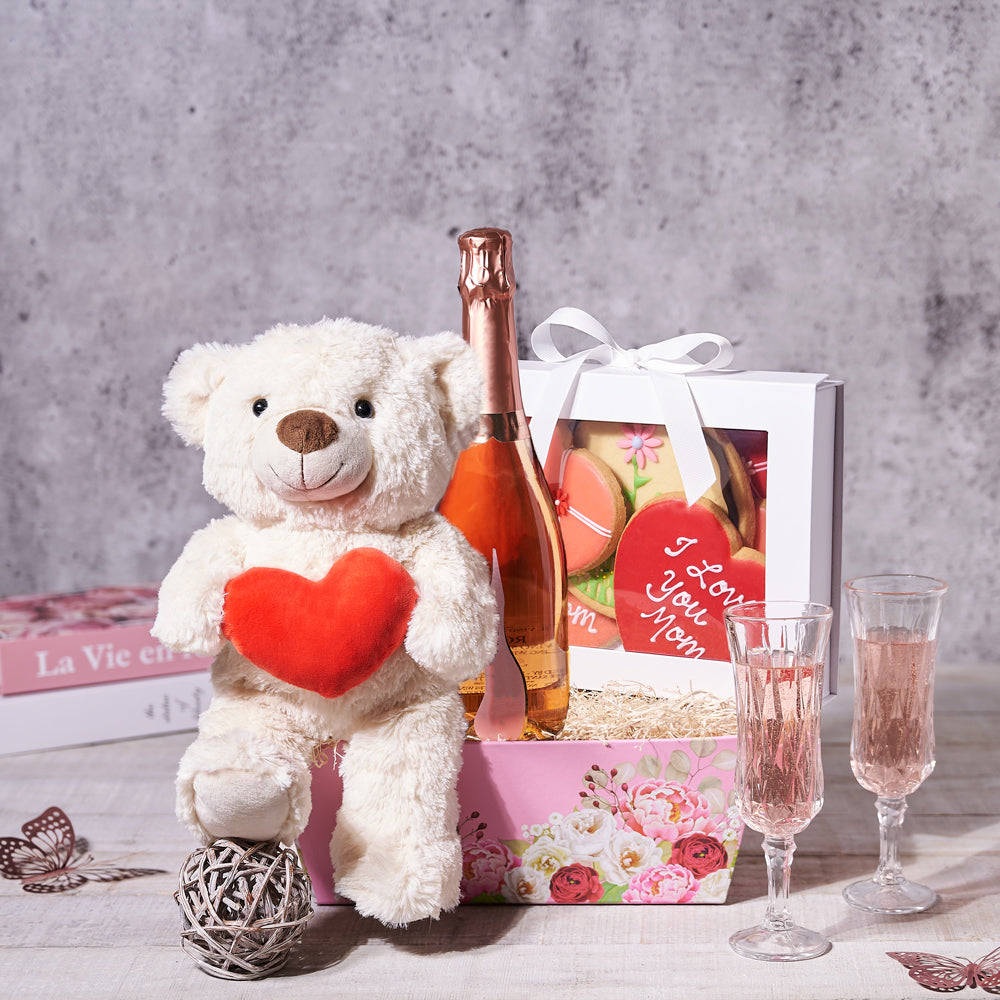 Exquisite Mother's Day Sparkling Wine & Plush Gift - Gift Baskets Delivery