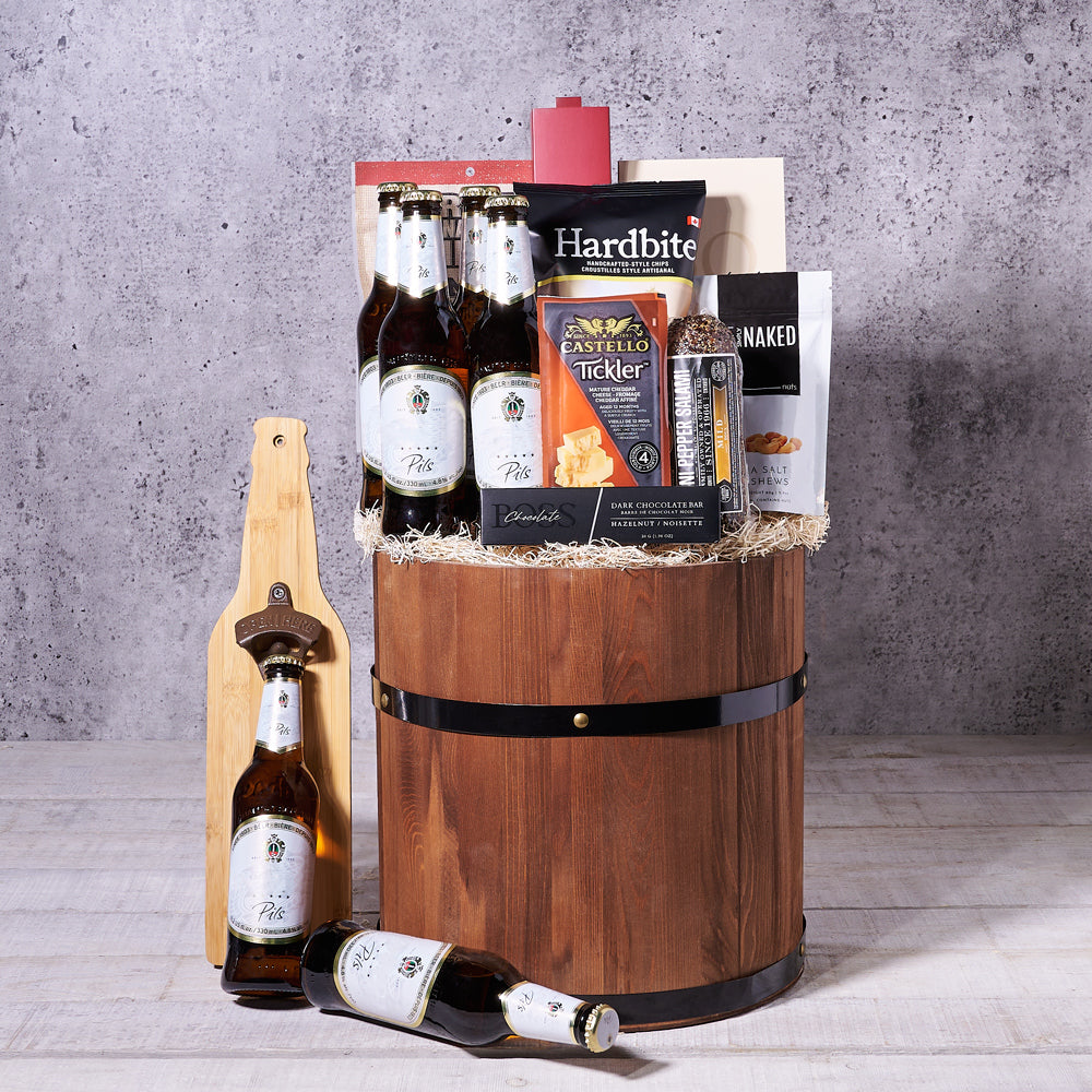 Deluxe Gourmet Snacks & Beer Gift Set - Gift Baskets Delivery