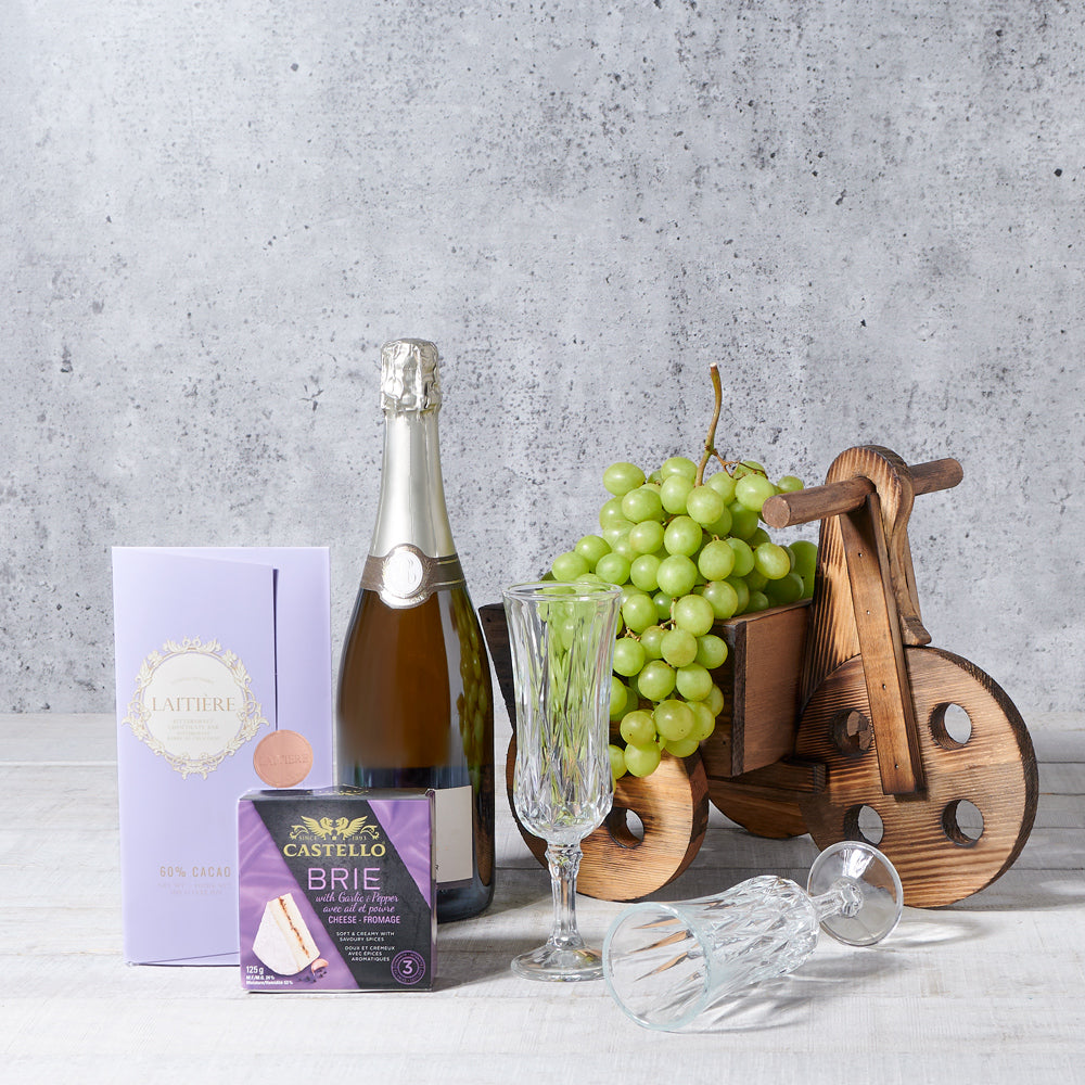 Champagne Gift with Grapes - Gift Baskets Delivery