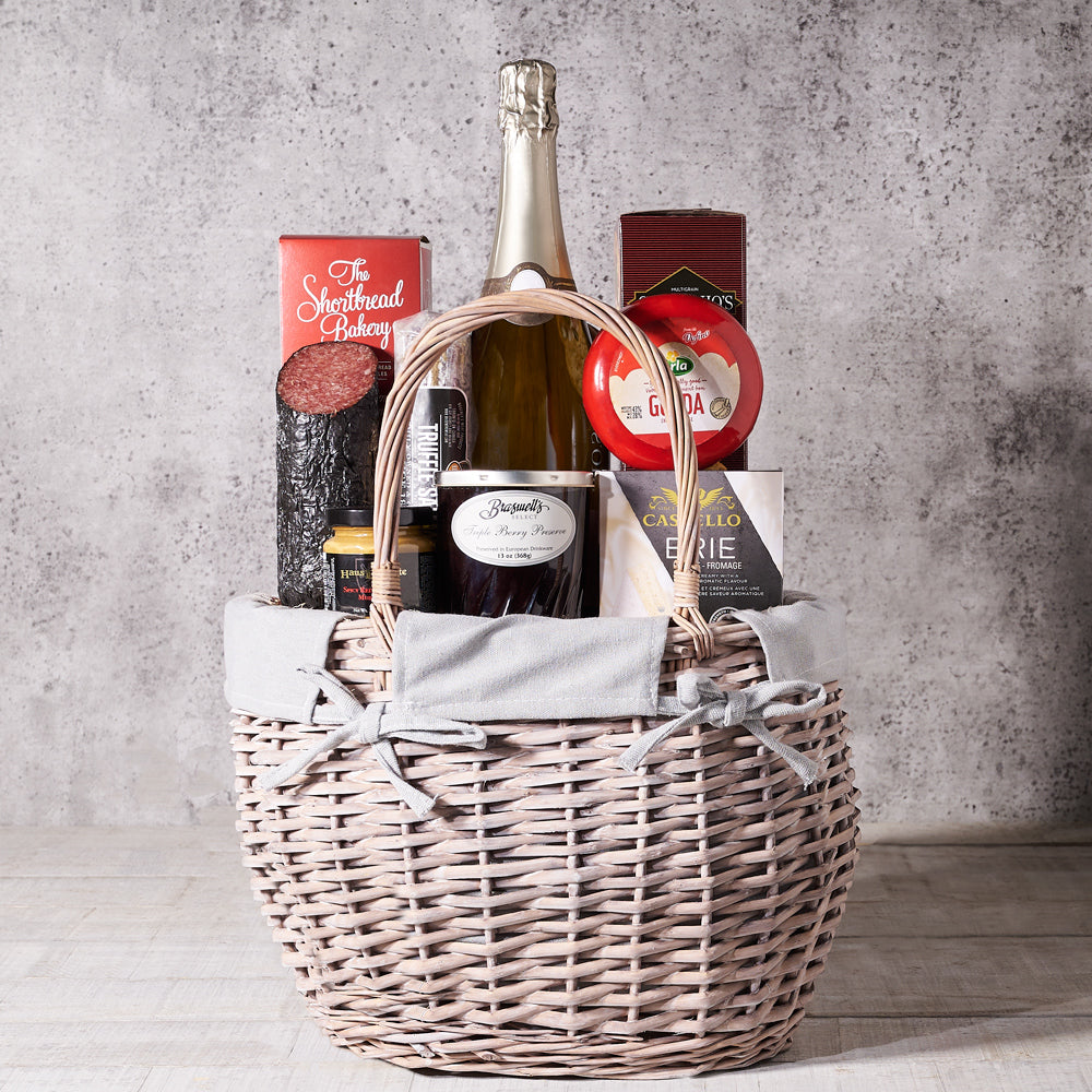 Champagne and Cheese Extraordinaire Gift Basket - Gift Baskets Delivery