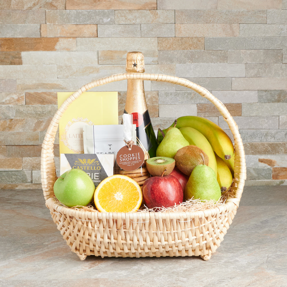 Fresh Fruit & Champagne Gift Basket - Gift Baskets Delivery