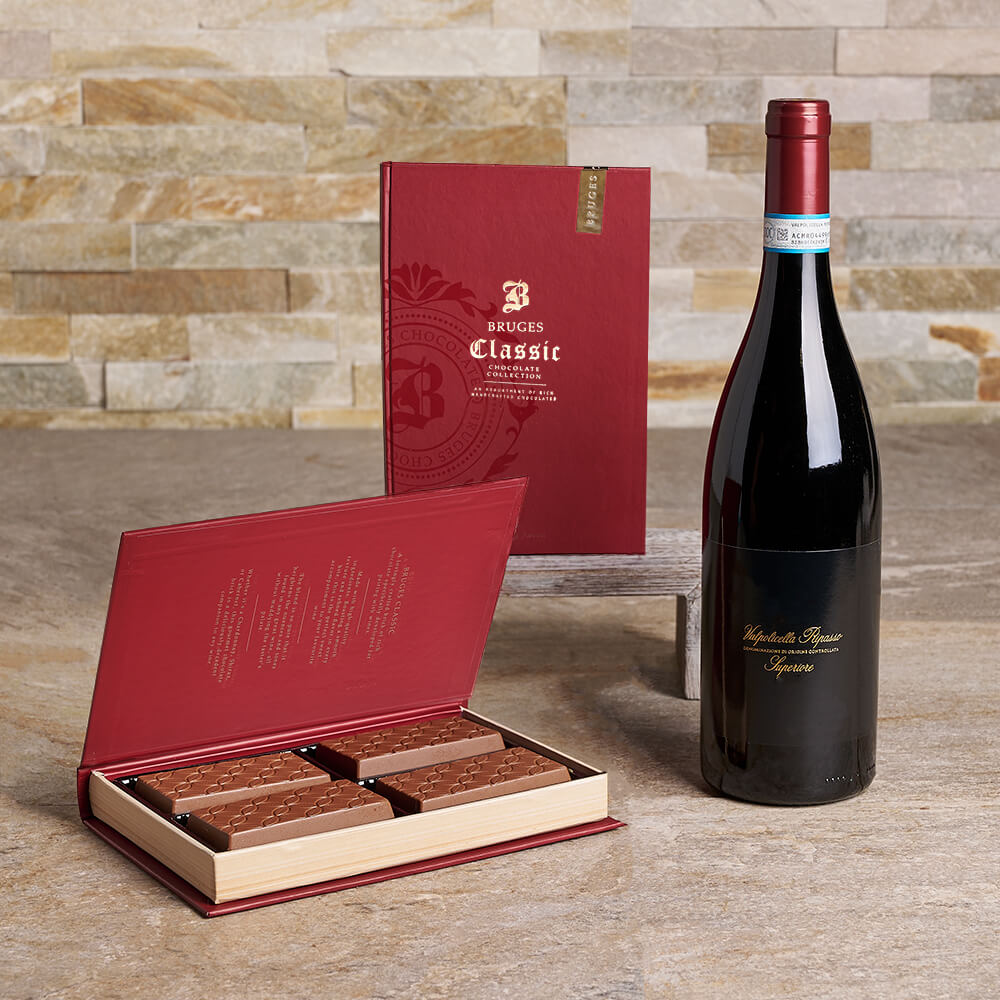Wine & Milk Chocolate Gift - Gift Baskets Delivery