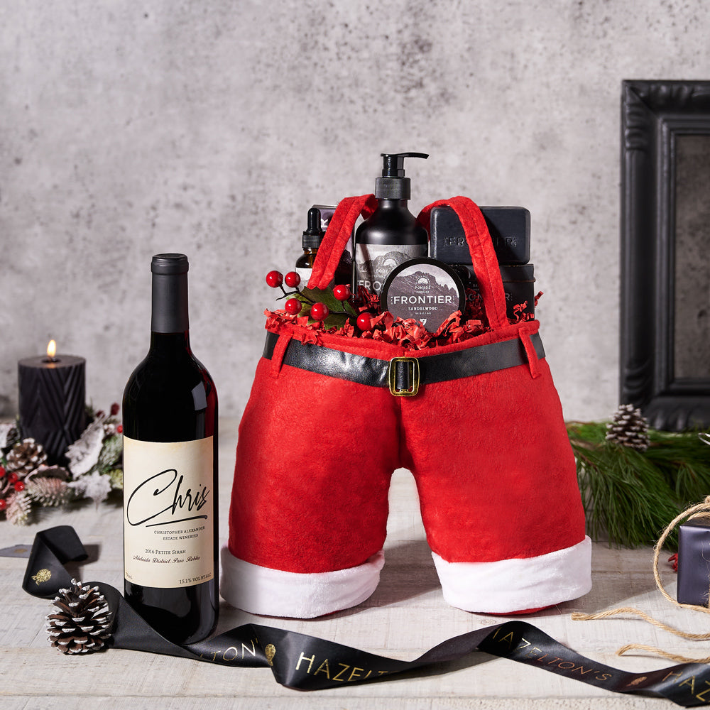 Santa’s Shave & Wine Gift Set - Gift Baskets Delivery