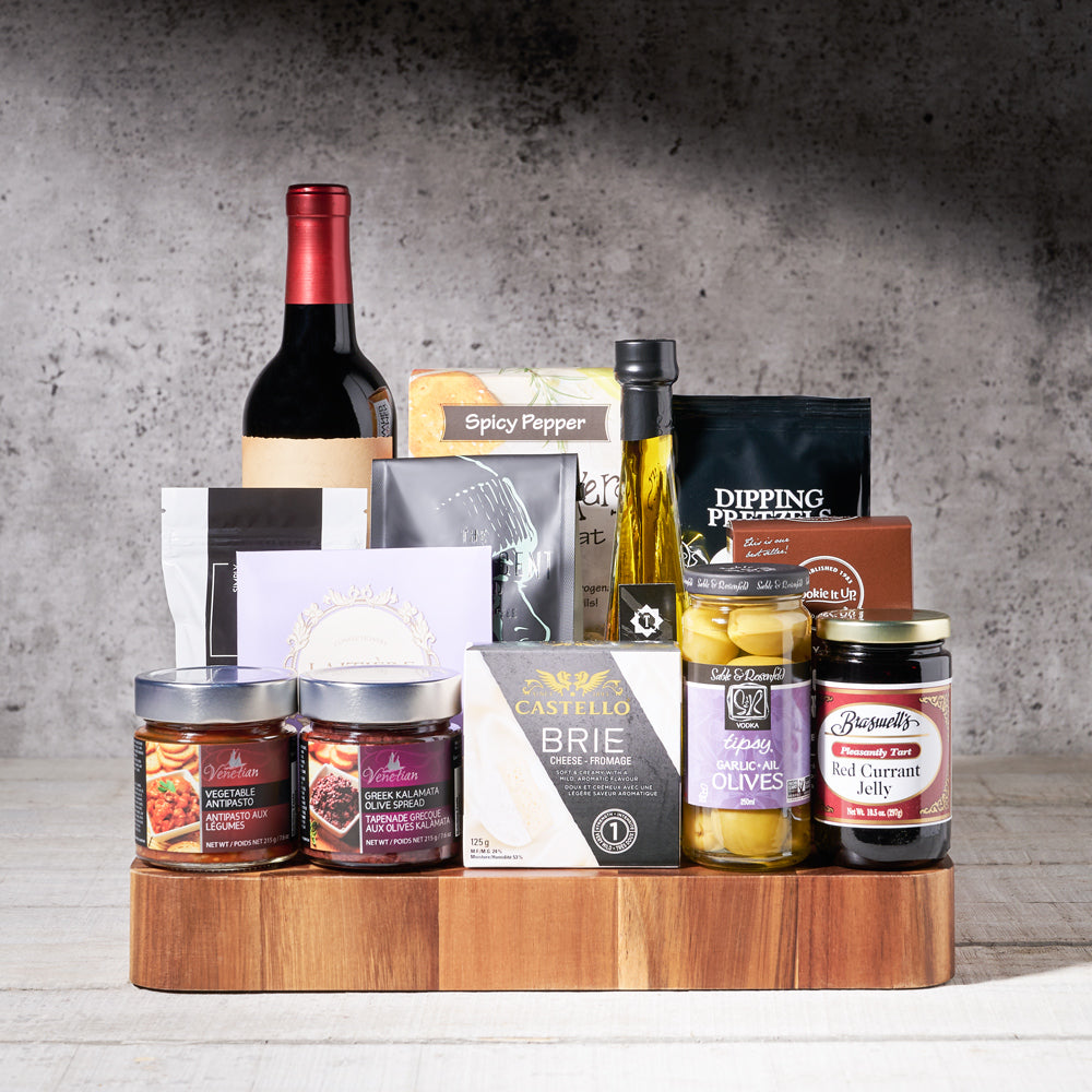 Branston Gourmet Gift Basket, With Wine - Gift Baskets Delivery