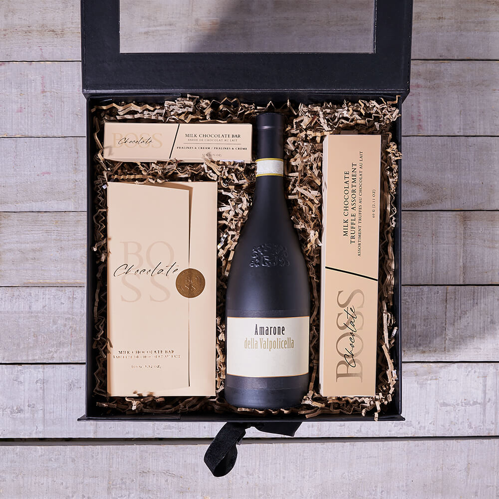 The Specialty Chocolate & Wine Pairing Gift Set - Gift Baskets Delivery