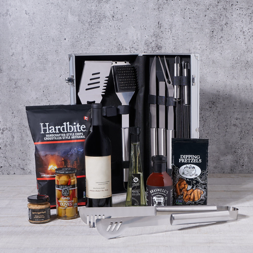 It's Time for a Barbeque Gift Basket with Wine - Gift Baskets Delivery