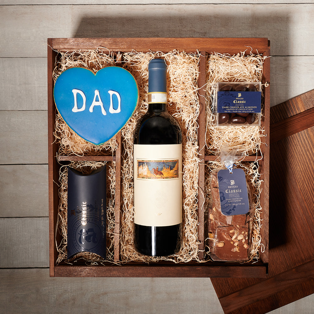 Happy Father's Day Wine Crate - Gift Baskets Delivery