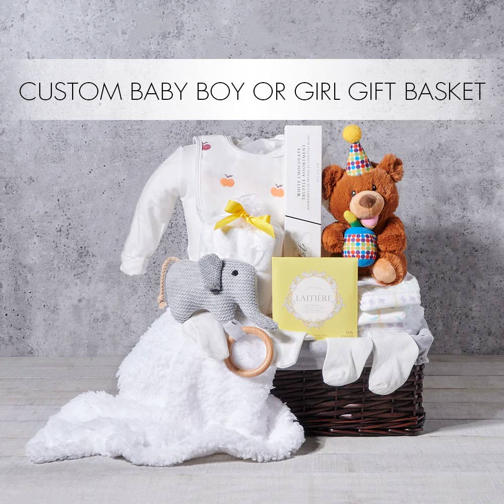 Custom Baby Boy or Girl Gift Basket - Gift Baskets Delivery