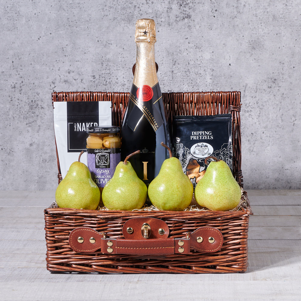 Hearty Gourmet & Champagne Gift Basket - Gift Baskets Delivery