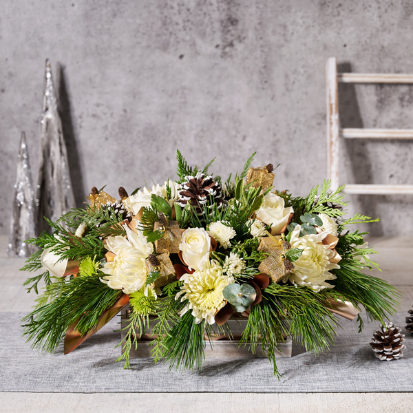 Christmas Flower Centerpiece - Gift Baskets Delivery