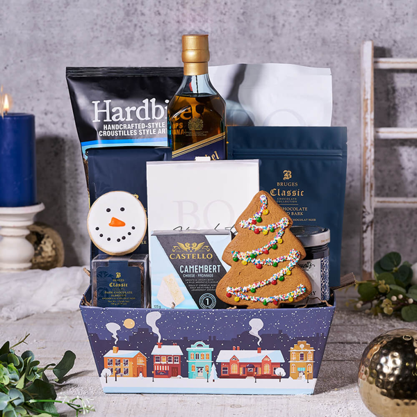 Snowy Snack & Liquor Gift Set - Gift Baskets Delivery