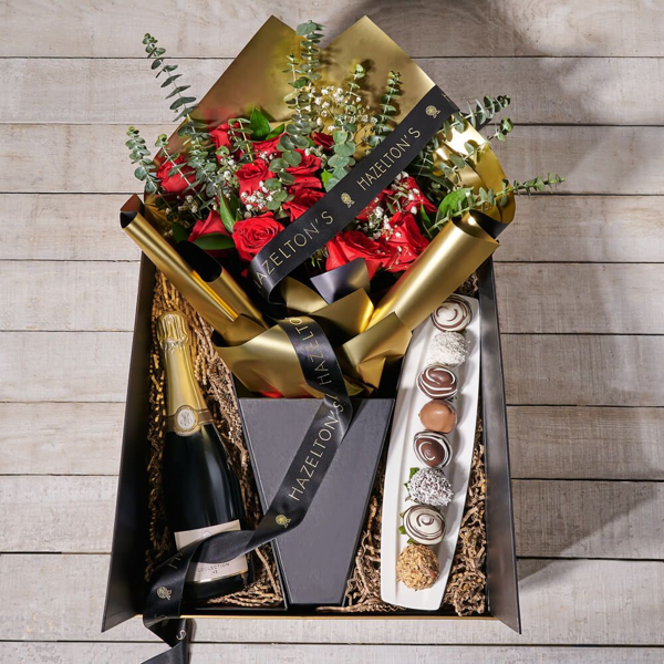 Roses are Red Champagne Gift Box - Gift Baskets Delivery