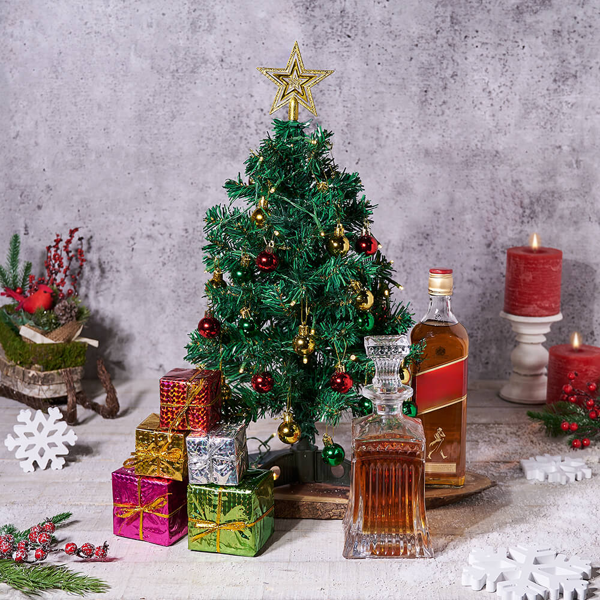 Total Christmas Tree Gift Set with Liquor - Gift Baskets Delivery