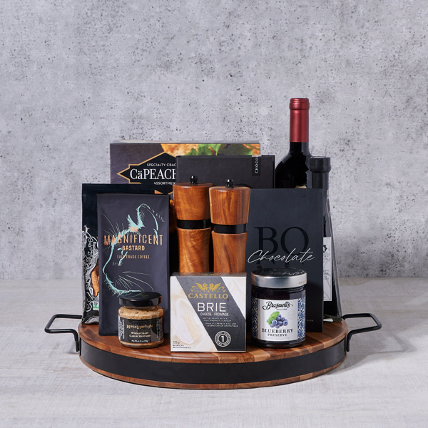 Brie, Crackers & Wine Snack Set - Gift Baskets Delivery