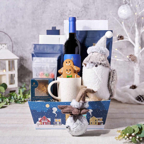 Up on the Housetop Wine Gift Set - Gift Baskets Delivery