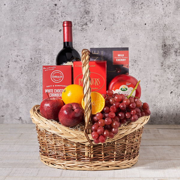 The Bountiful Market Wine Gift Basket - Gift Baskets Delivery