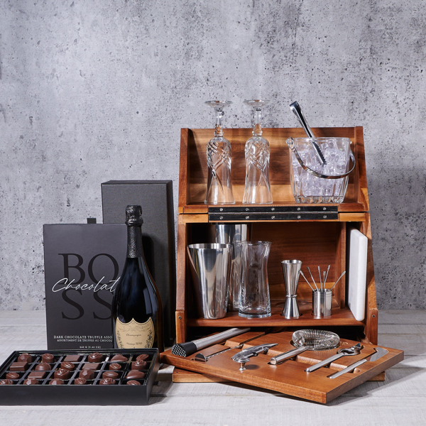 Champagne & Bar Gift Set - Gift Baskets Delivery