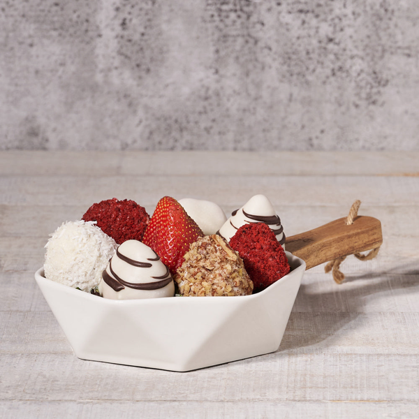 Deluxe Chocolate Dipped Strawberry Dish - Gift Baskets Delivery