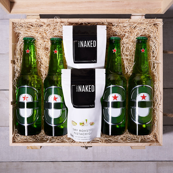 Heineken & Nuts Box - Gift Baskets Delivery