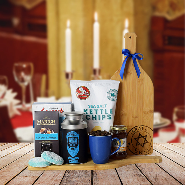 Hanukkah Coffee & Snacks Gift Basket - Gift Baskets Delivery