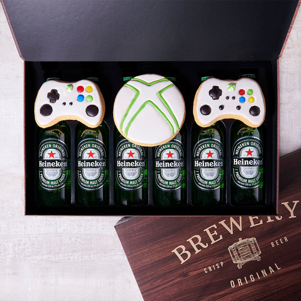 Gaming Cookie & Beer Gift Box - Gift Baskets Delivery