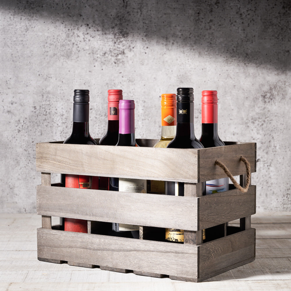 Hazelton’s Six Wine Crate with House Wine - Gift Baskets Delivery