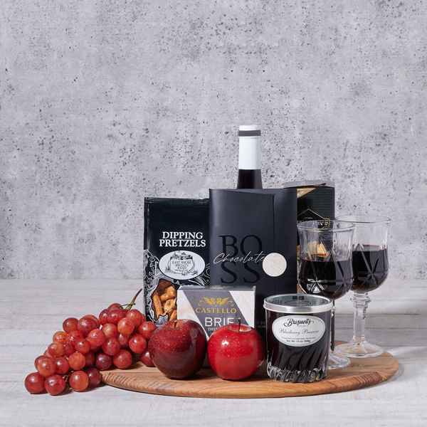 Fruit & Cheese with Wine Gift Set - Gift Baskets Delivery