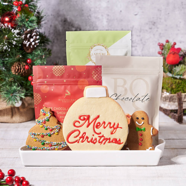 Merry Christmas Cookie Gift Basket - Gift Baskets Delivery