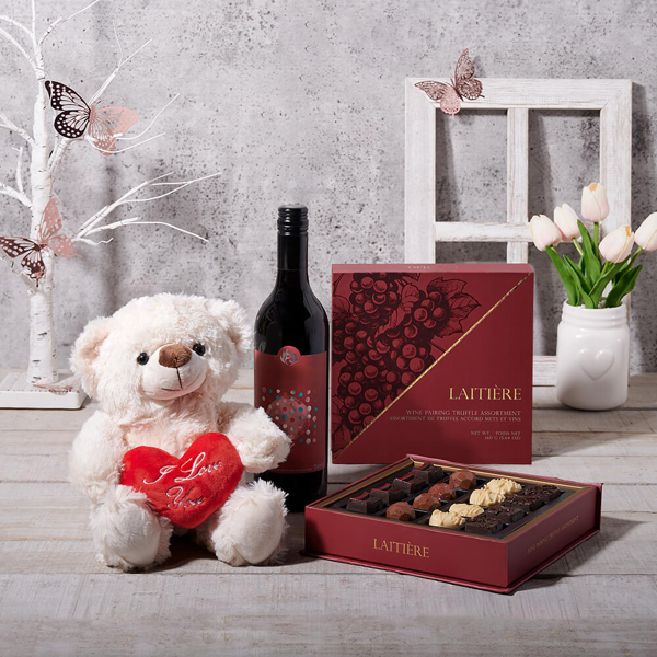 Mother’s Day Loving Wine & Bear Gift - Gift Baskets Delivery