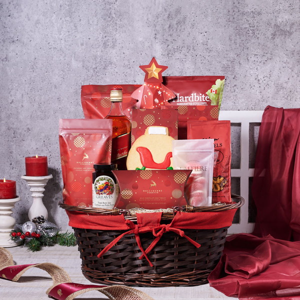 Under The Christmas Tree Liquor Gift Basket - Gift Baskets Delivery