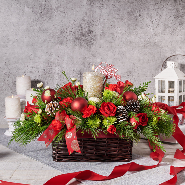 Holiday Floral Centerpiece - Gift Baskets Delivery