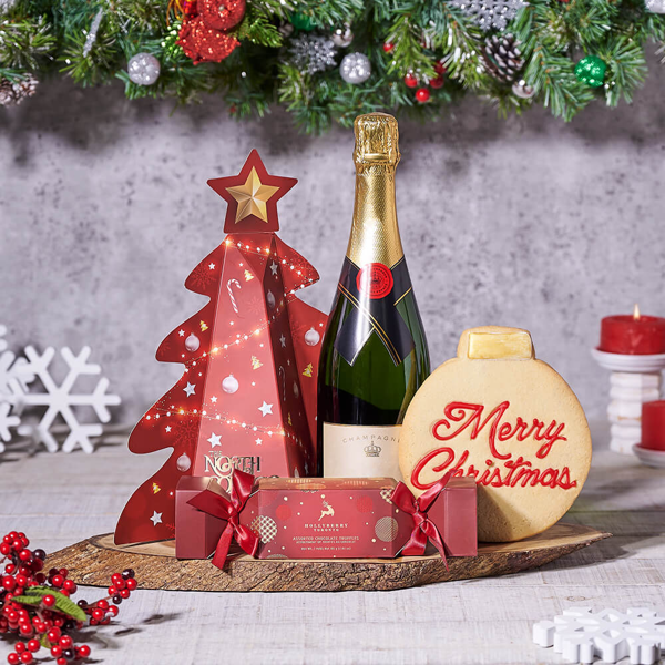 Holiday Chocolates & Champagne Gift Set - Gift Baskets Delivery