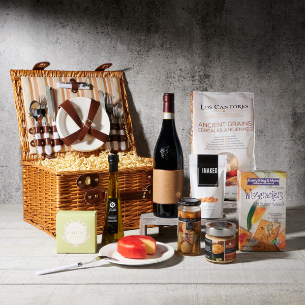 The Napa Valley Picnic Basket with Wine - Gift Baskets Delivery