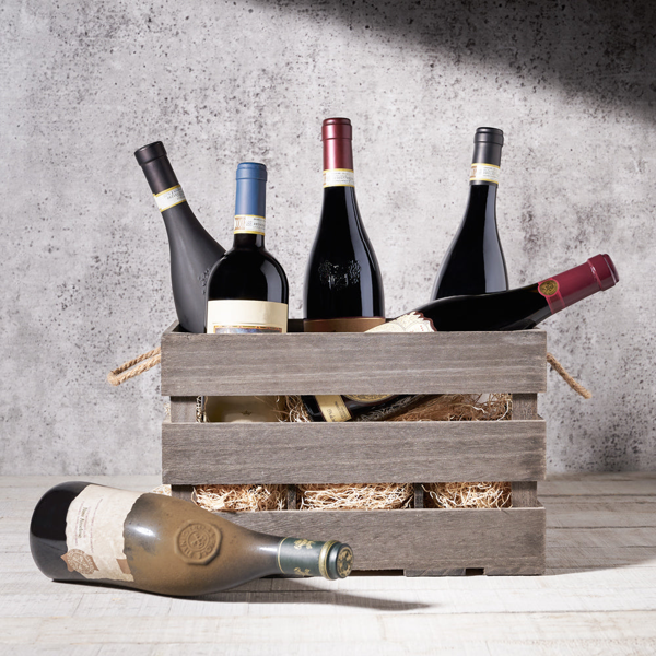 Hazelton’s Six Wine Crate with Premium Vintage Wine - Gift Baskets Delivery