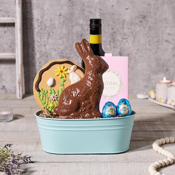 Easter Wine & Chocolate Basket - Gift Baskets Delivery