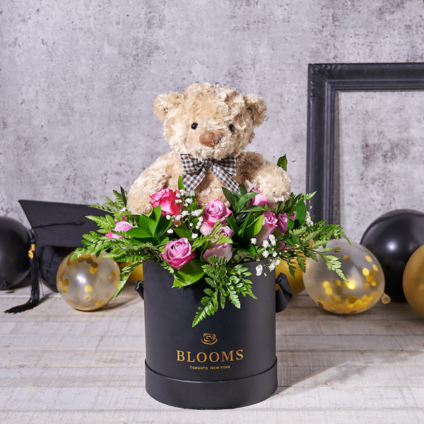 New Grad Floral Celebration Set - Gift Baskets Delivery