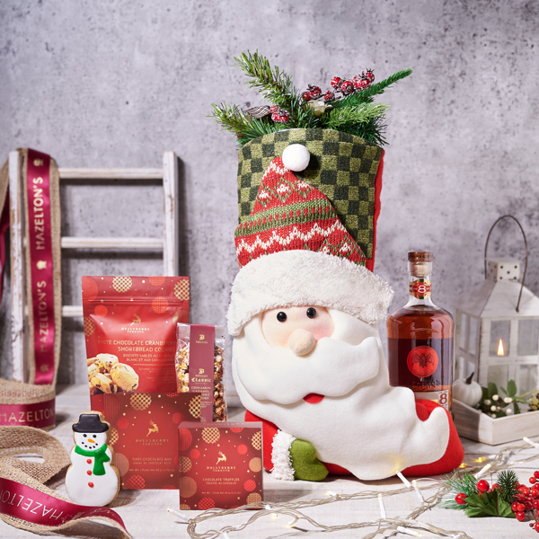 Santa’s Stocking Gift Set With Liquor - Gift Baskets Delivery