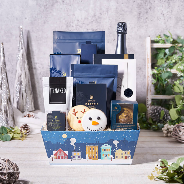 Winter Champagne & Chocolate Treats Gift - Gift Baskets Delivery