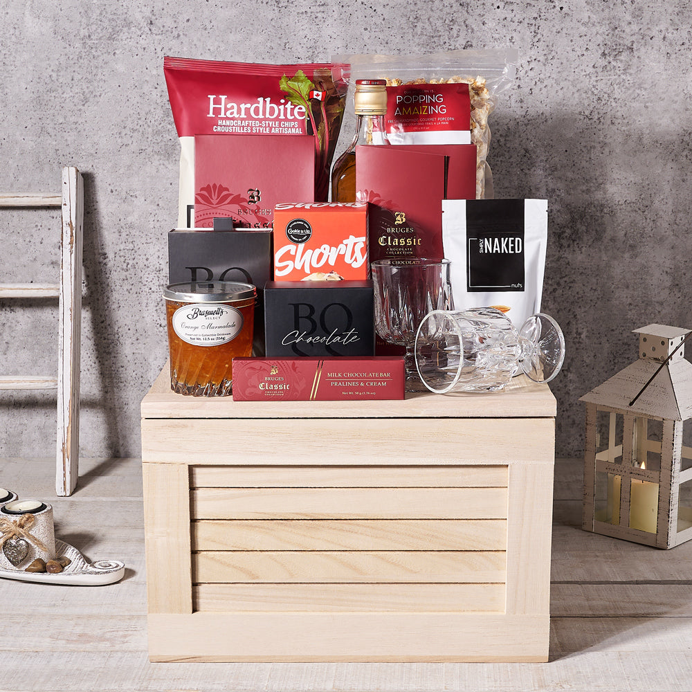 Liquor & Snacking Crate - Gift Baskets Delivery